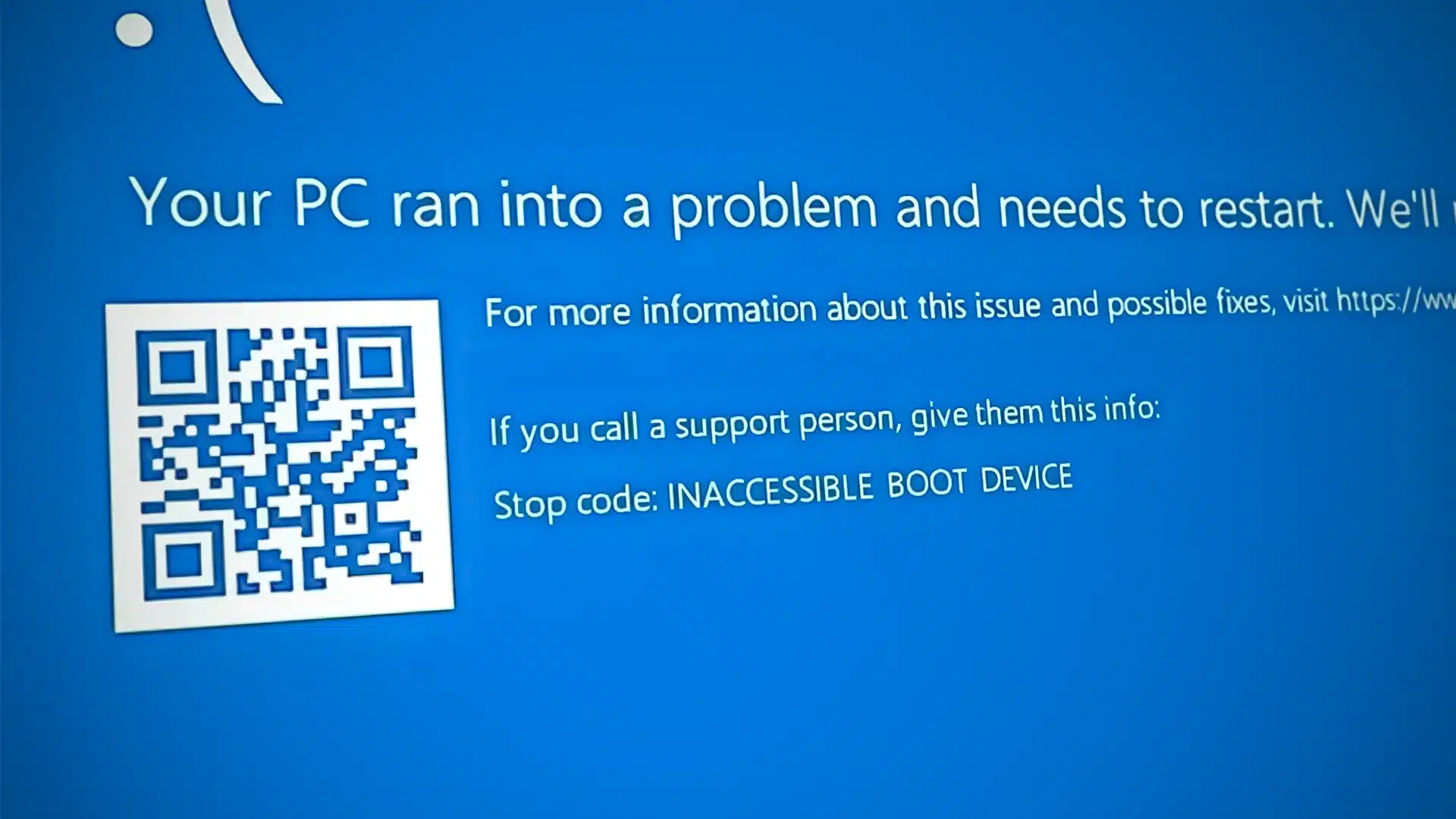 INACCESSIBLE_BOOT_DEVICE