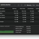 MacBook screen showing memory optimization process