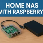 Modern home workspace with NAS connected to router and devices